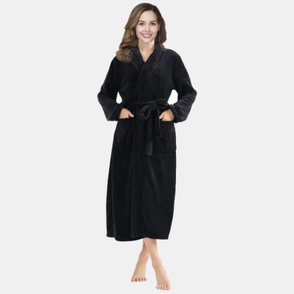 Unisex Luxury Flannel Bathrobe - Image 2